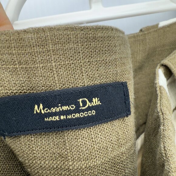 MASSIMO DUTTI‎ Palm Tree Print Olive Green Cream Maximalist Boho Resort Shorts 6 - Picture 6 of 10